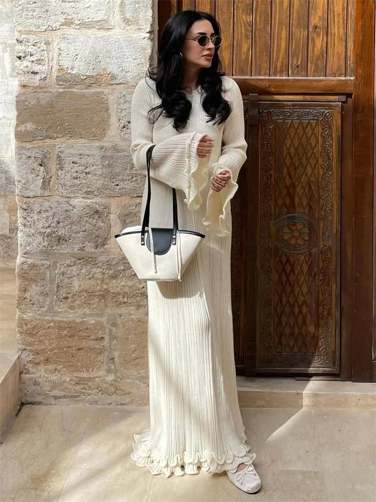 Women Lace-Up Maxi Dress