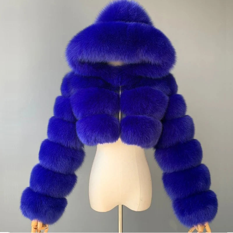 Faux Fur Cropped Fluffy Jackets