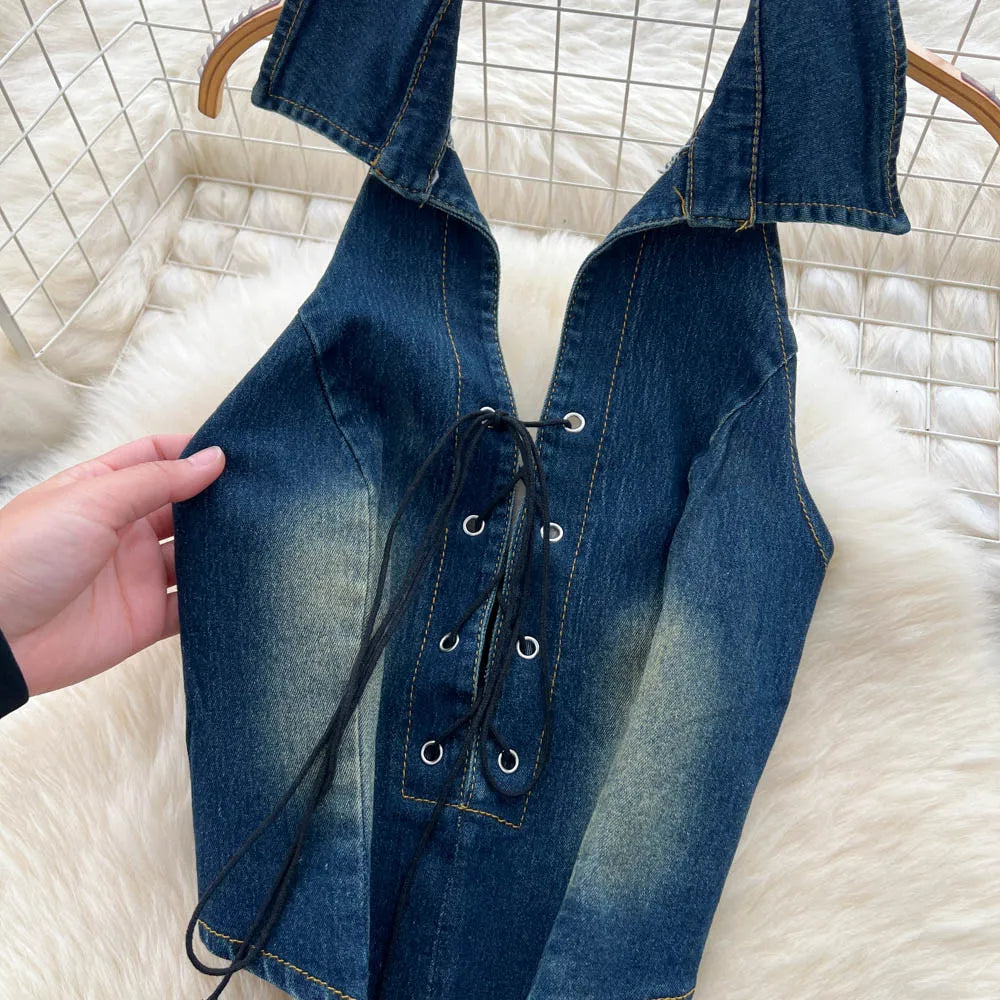 SINGREINY Women Denim Set