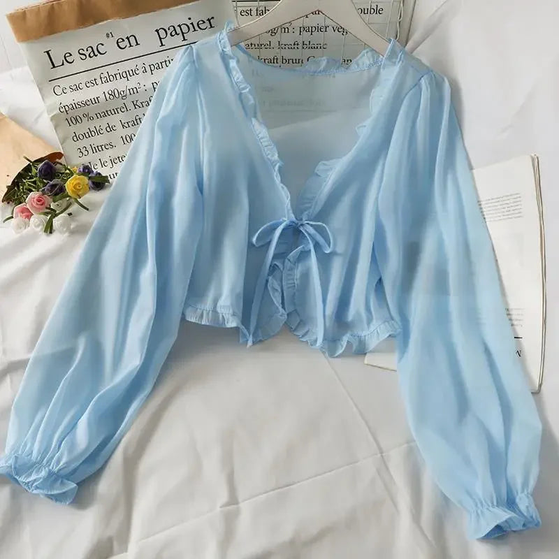 Lace Bow Cardigan Top