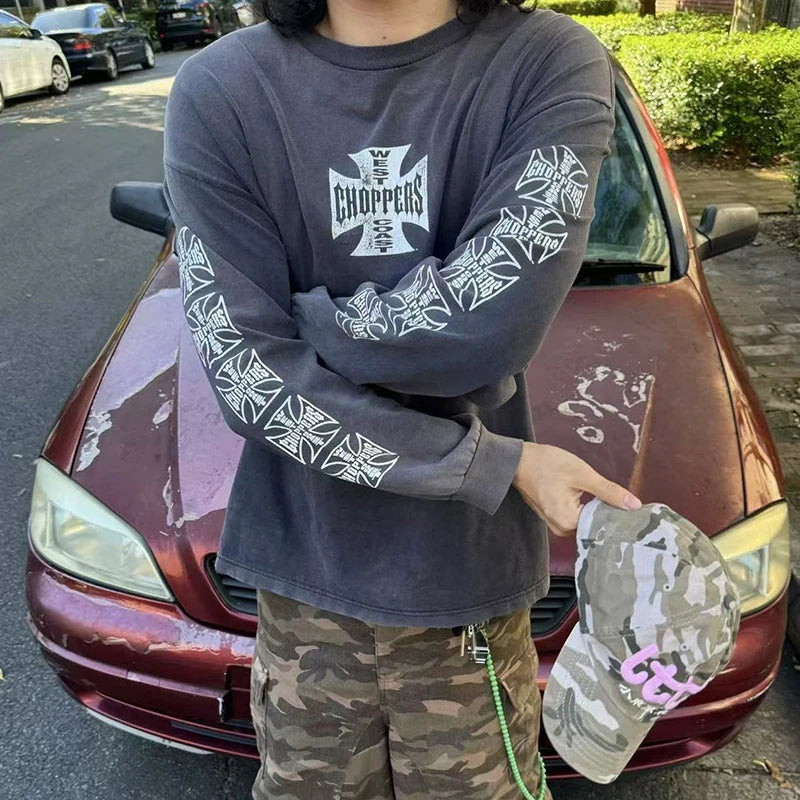 Cross Logo Choppers Long Sleeve T-Shirt