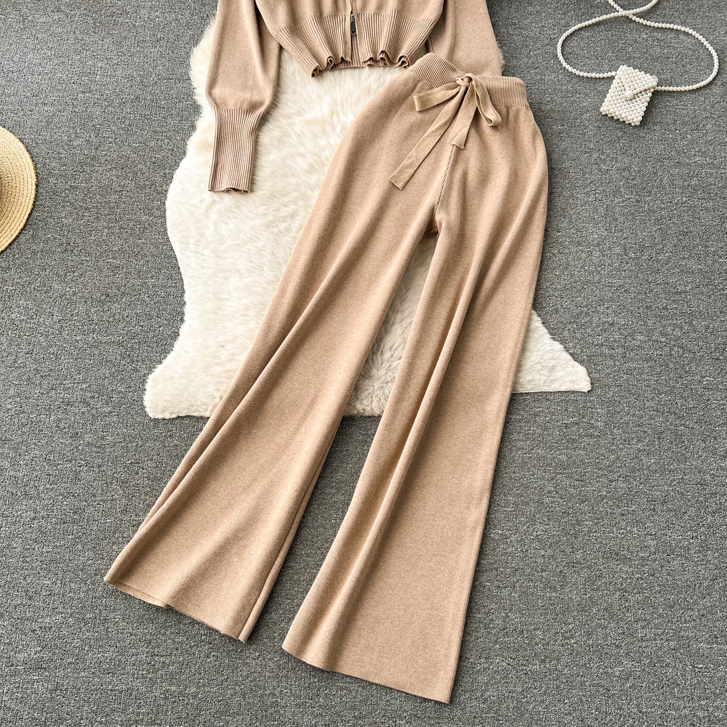 Casual Zipper Two-Piece Set