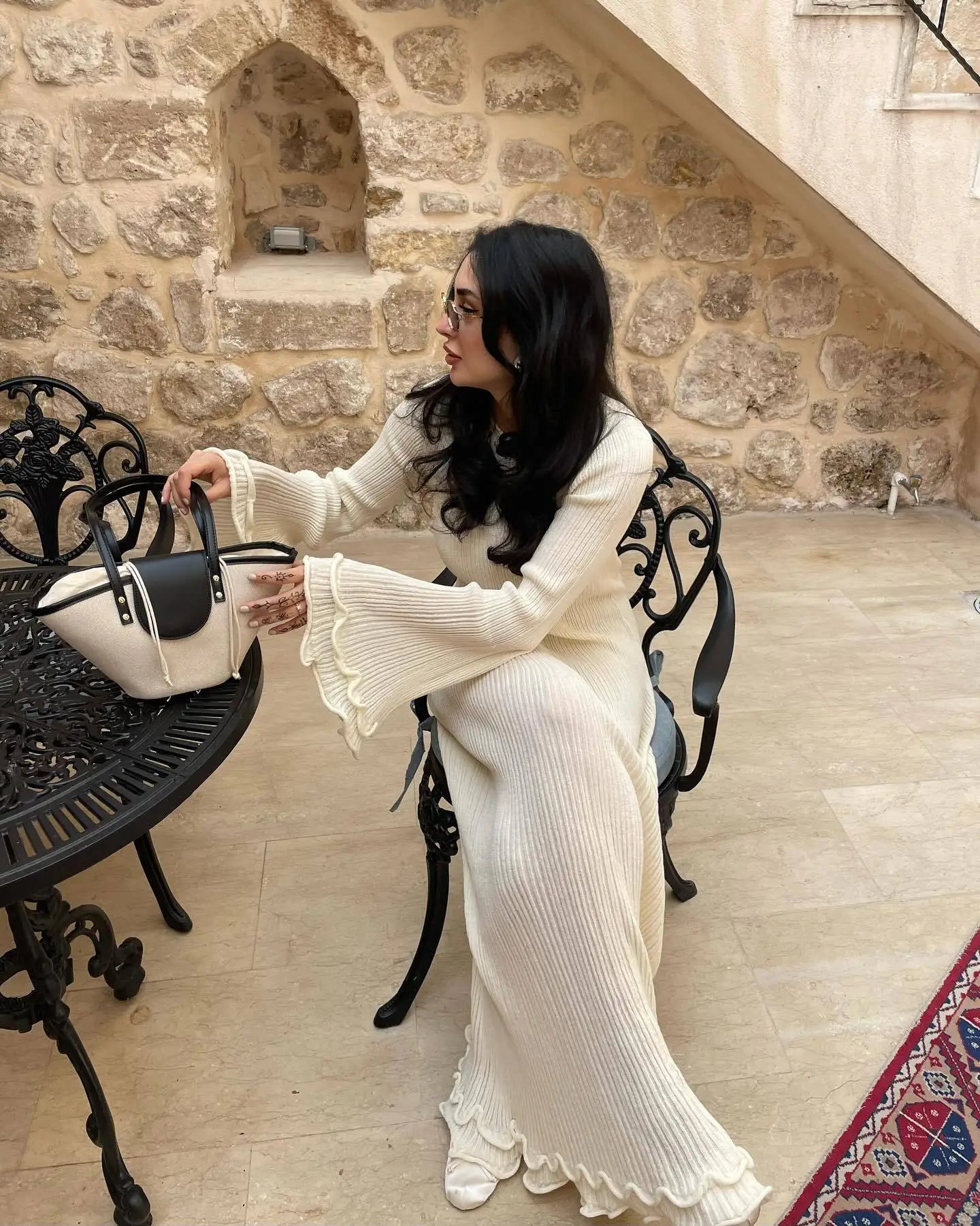 Women Lace-Up Maxi Dress