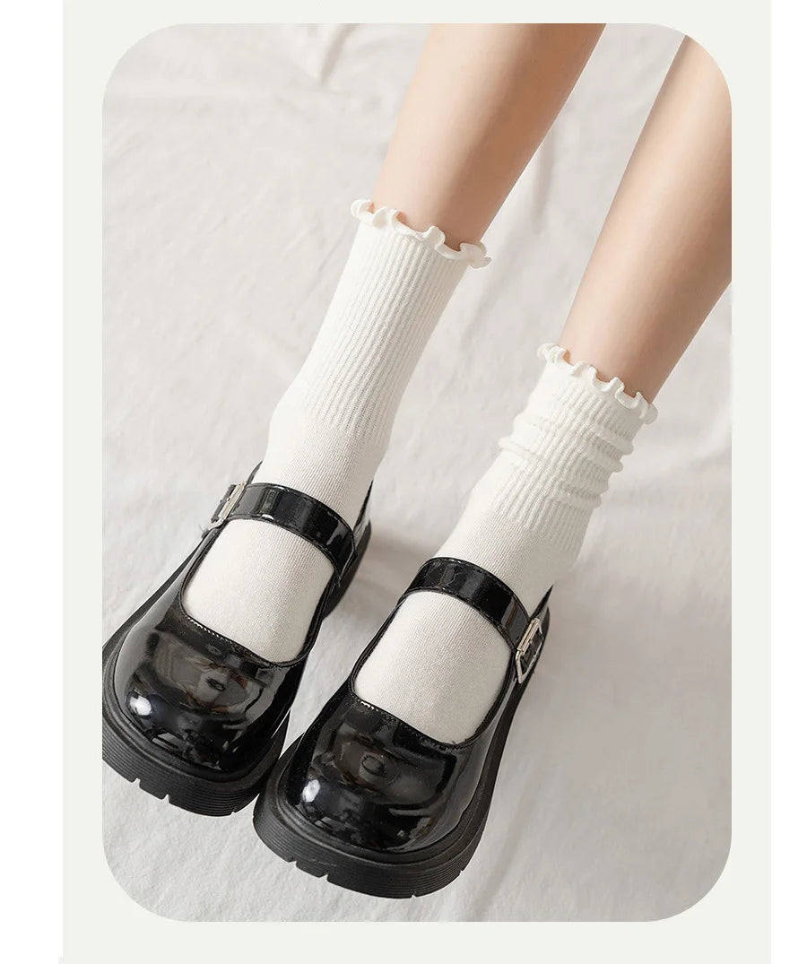 Ruffle Cotton Socks