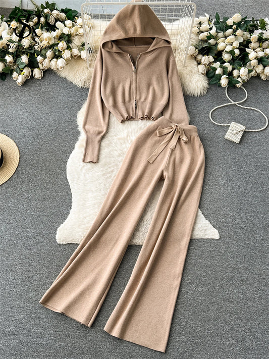 Casual Zipper Two-Piece Set