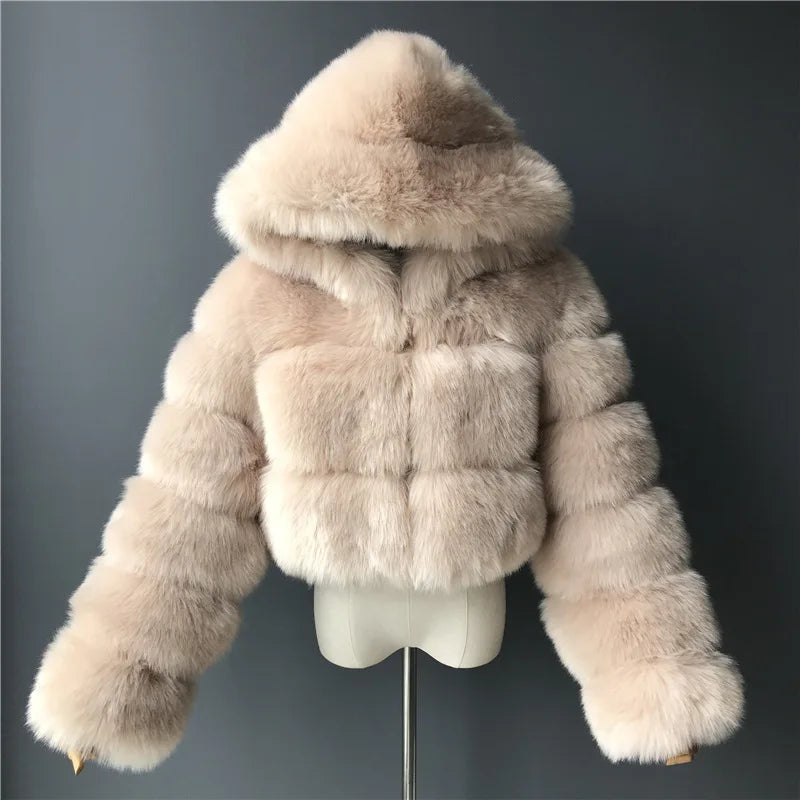 Faux Fur Cropped Fluffy Jackets