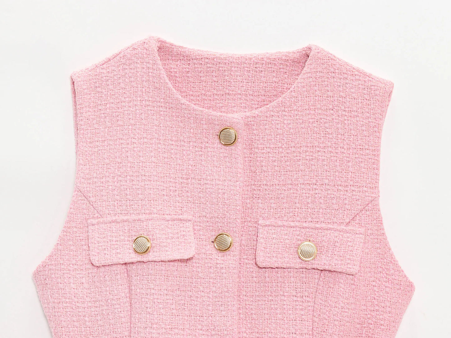 Metal Button Waistcoat Top