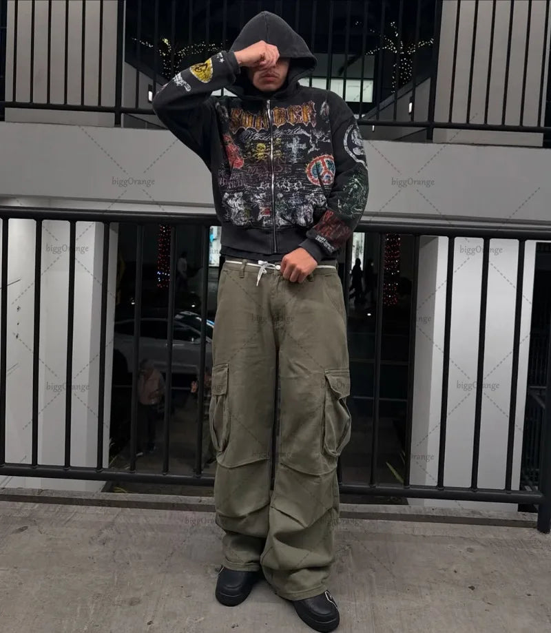 Retro Gothic Streetwear Hoodie