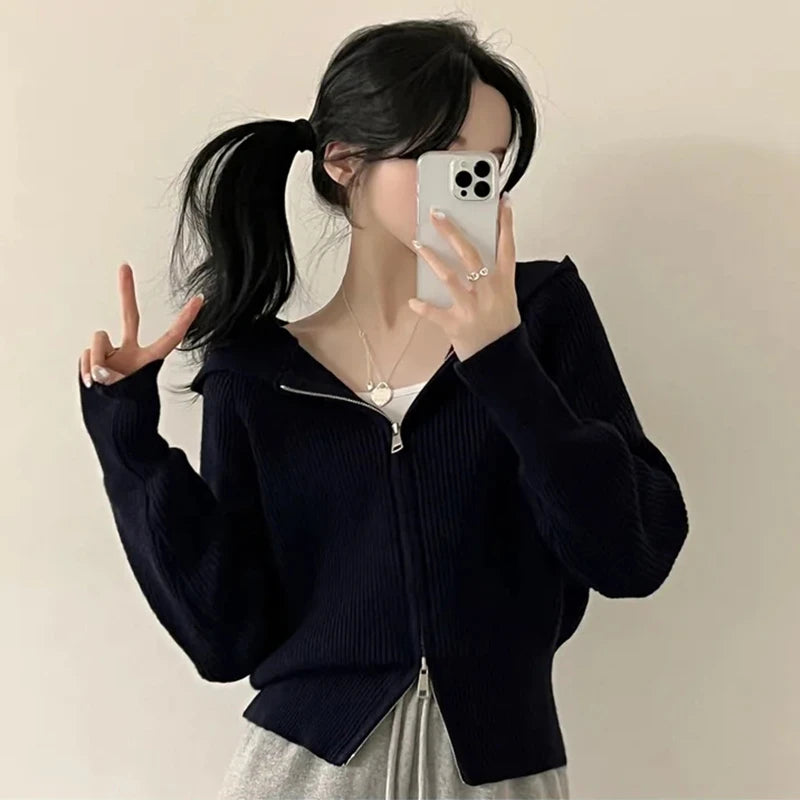 Women Zip-Up Cardigan