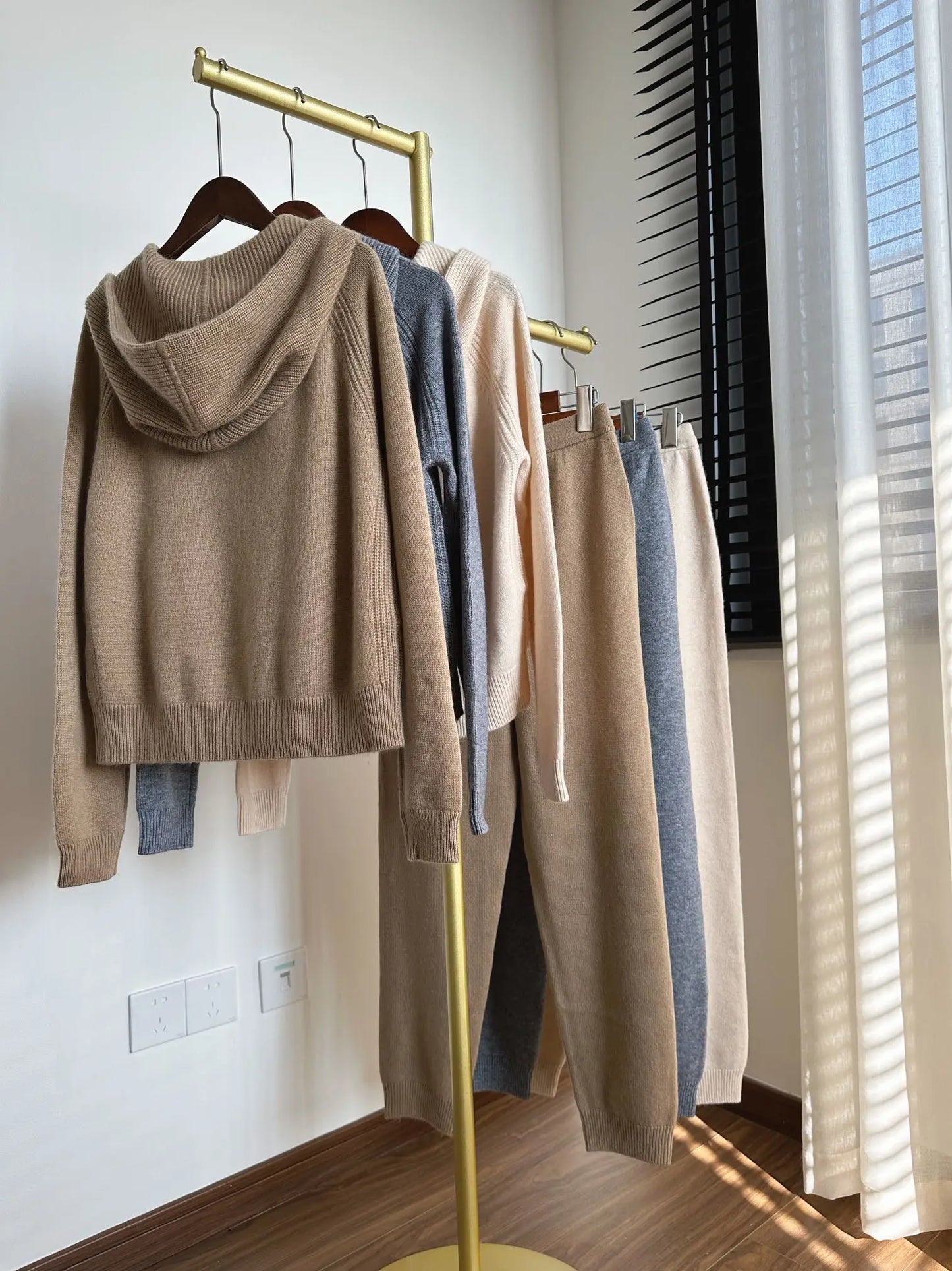 Hooded Cardigan Set