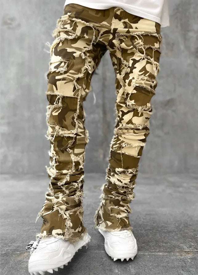 Men’s Ripped Stacked Jeans