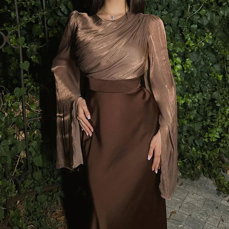 Slim Evening Satin Maxi Dress