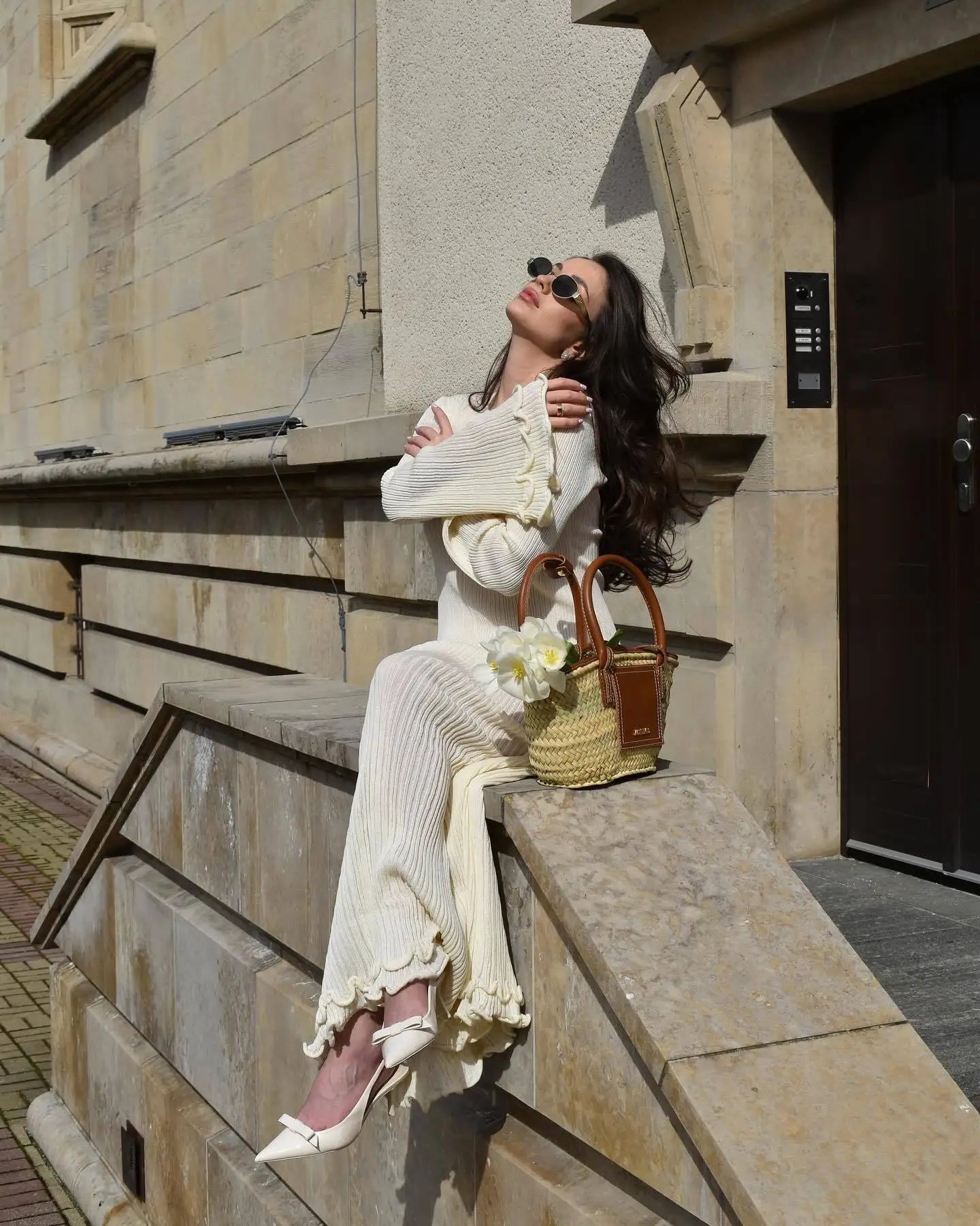 Women Lace-Up Maxi Dress