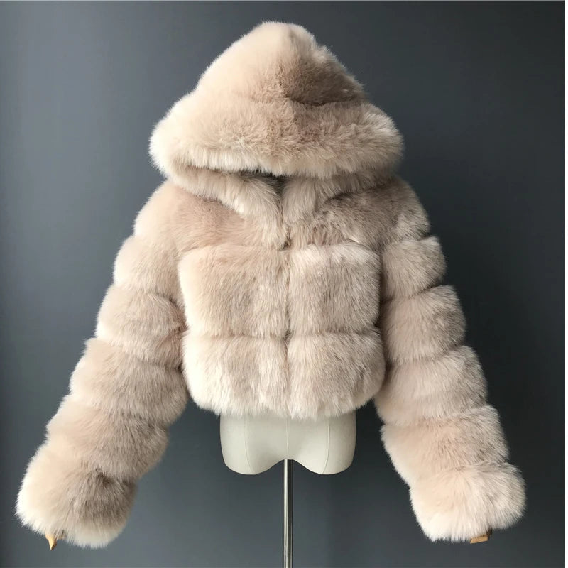 Faux Fur Cropped Fluffy Jackets