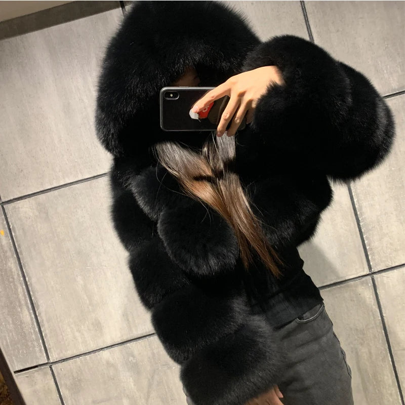 Faux Fur Cropped Fluffy Jackets