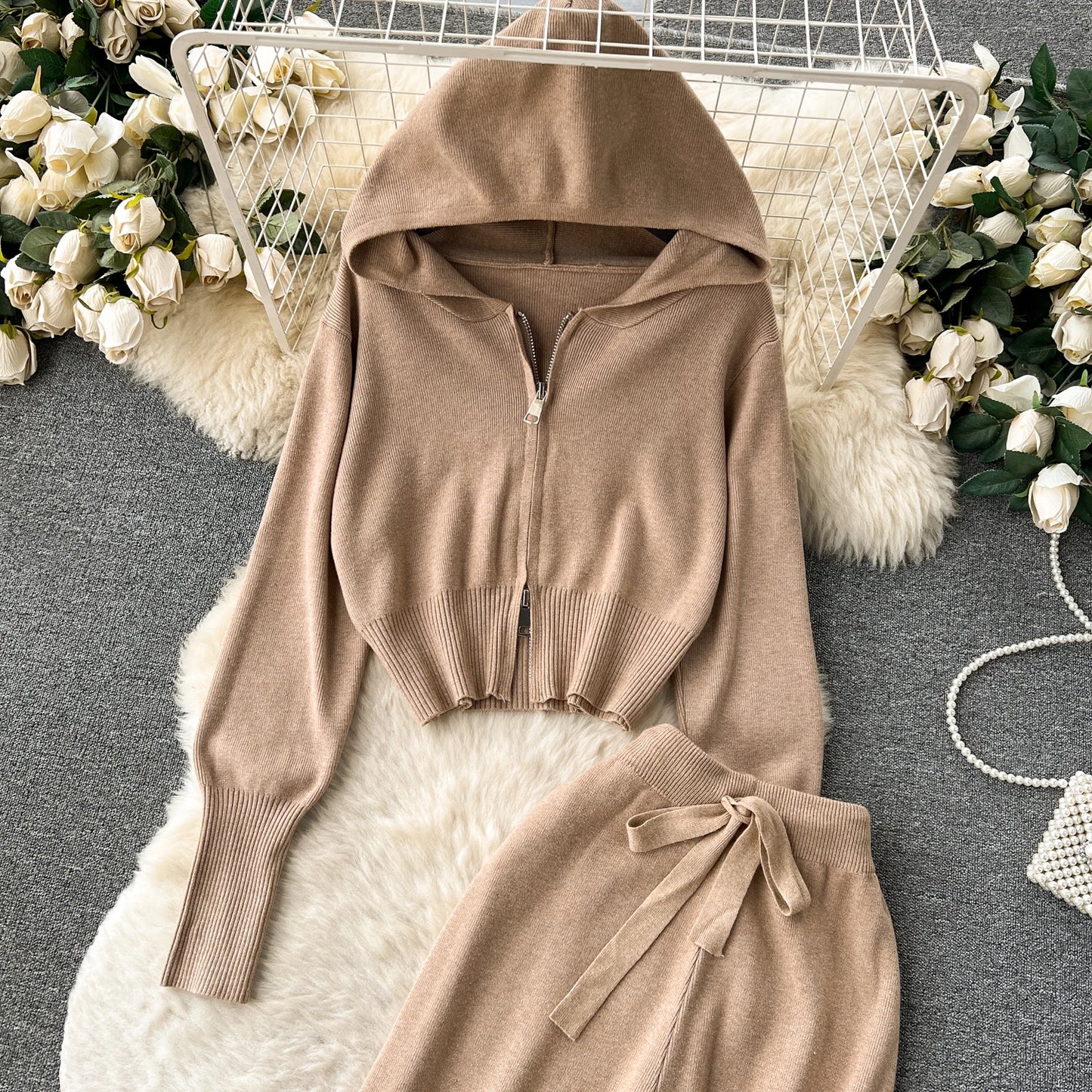 Casual Zipper Two-Piece Set