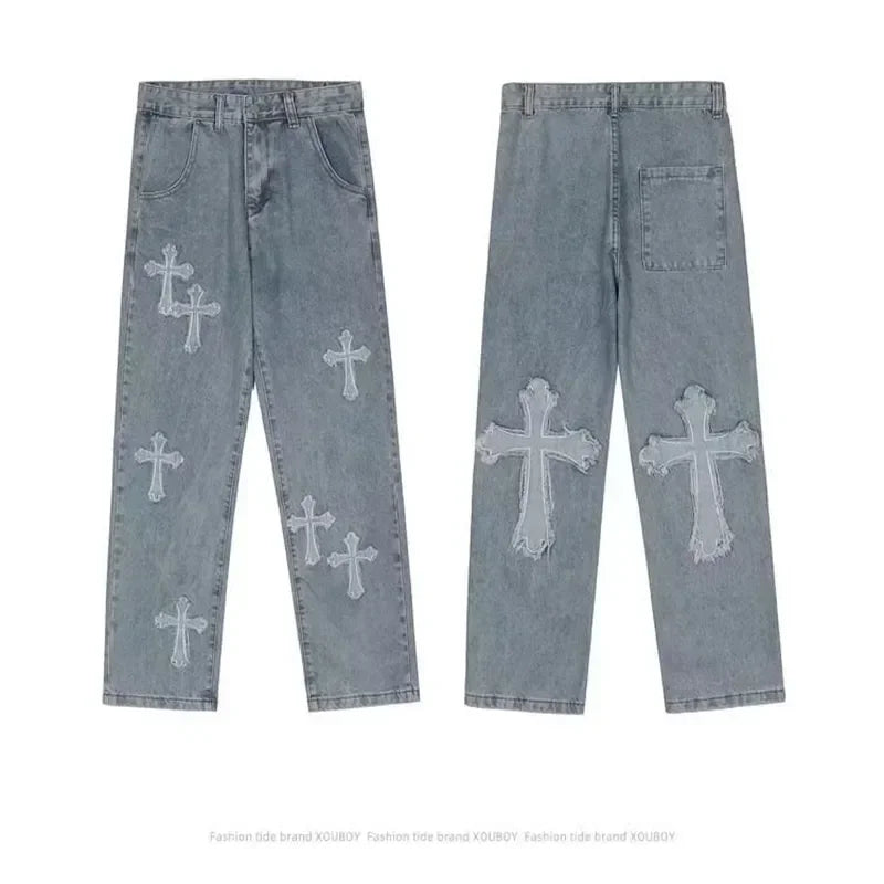 Y2K Streetwear Denim Trousers