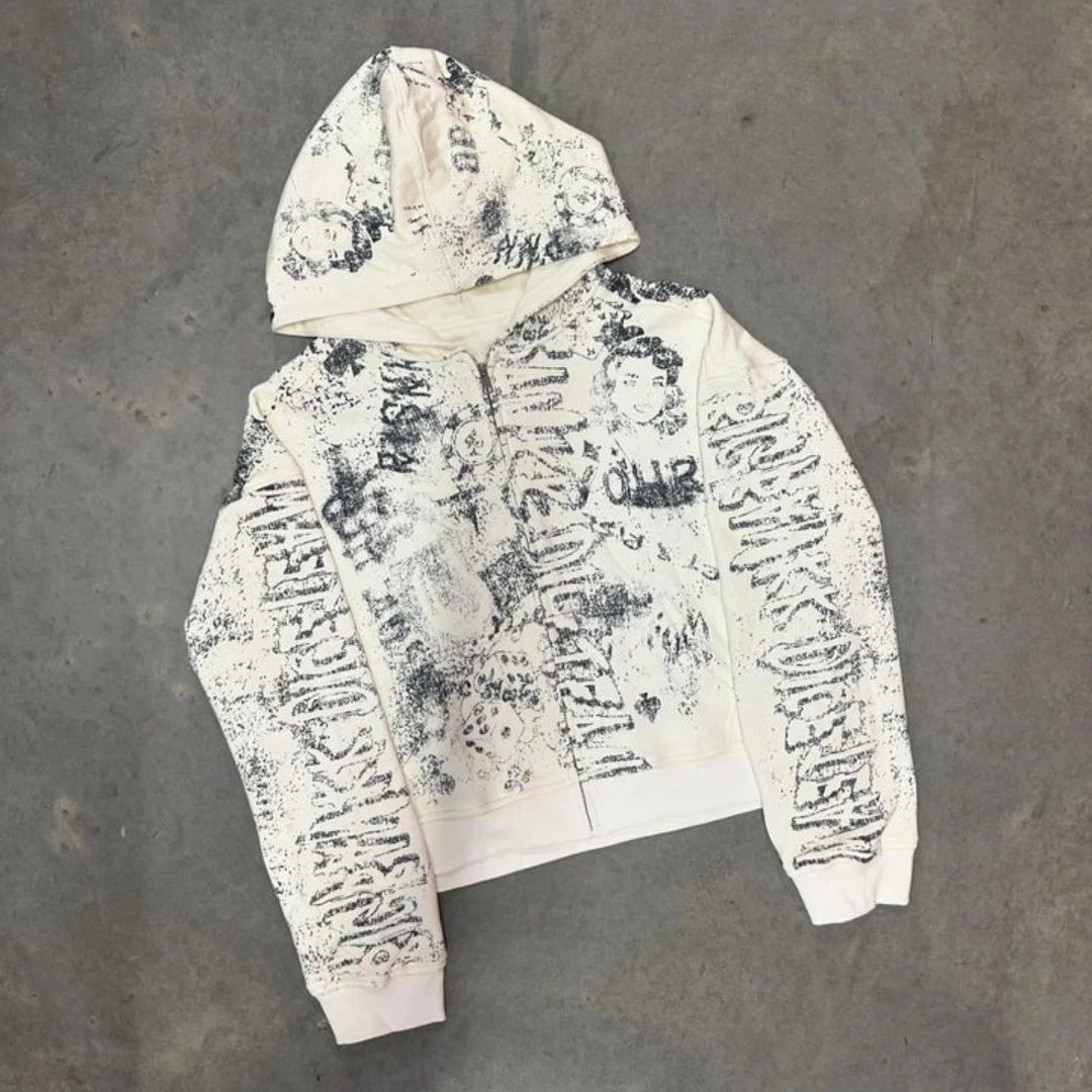 Y2K Hip-Hop Graffiti Hoodie