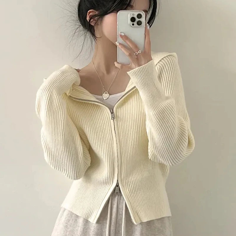 Women Zip-Up Cardigan