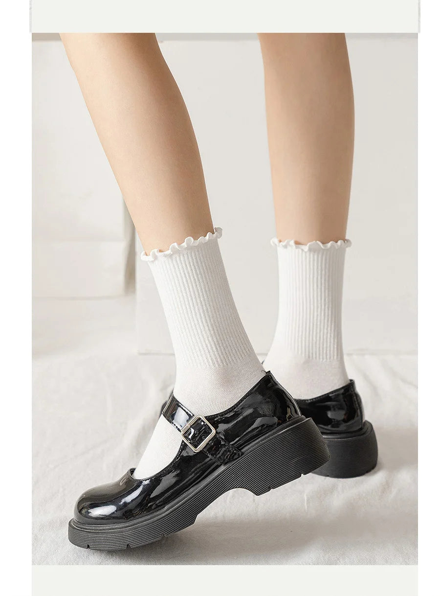 Ruffle Cotton Socks