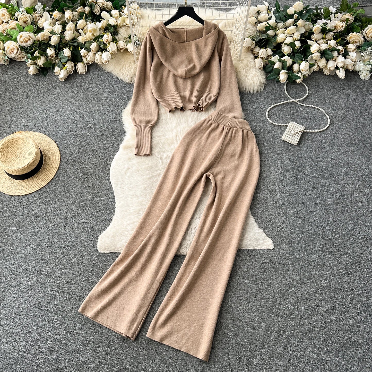 Casual Zipper Two-Piece Set