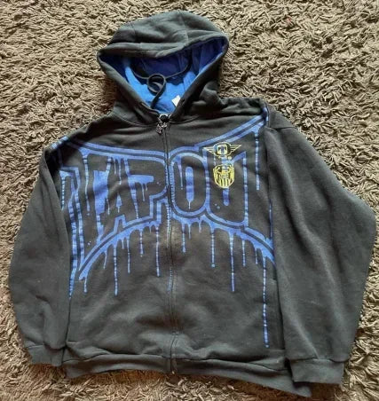 Y2K Skull Zip Hoodie