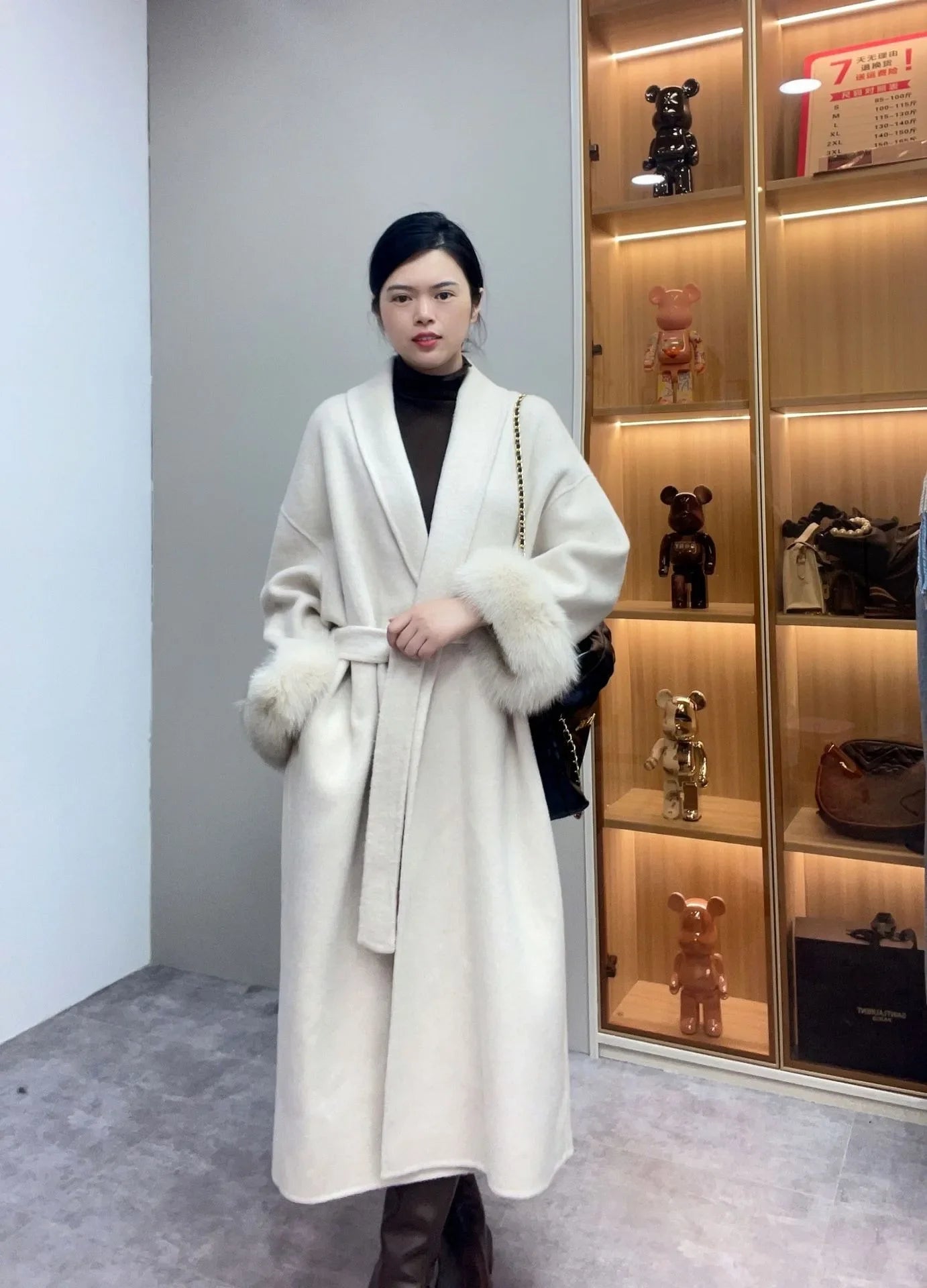 Women Wool Fur Coat