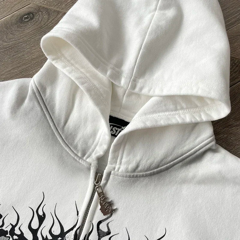 HS Flame Glitter Zip-Up Hoodie