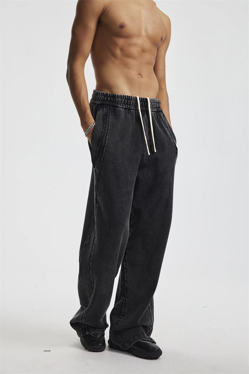 Retro Distressed Washed Sweatpants