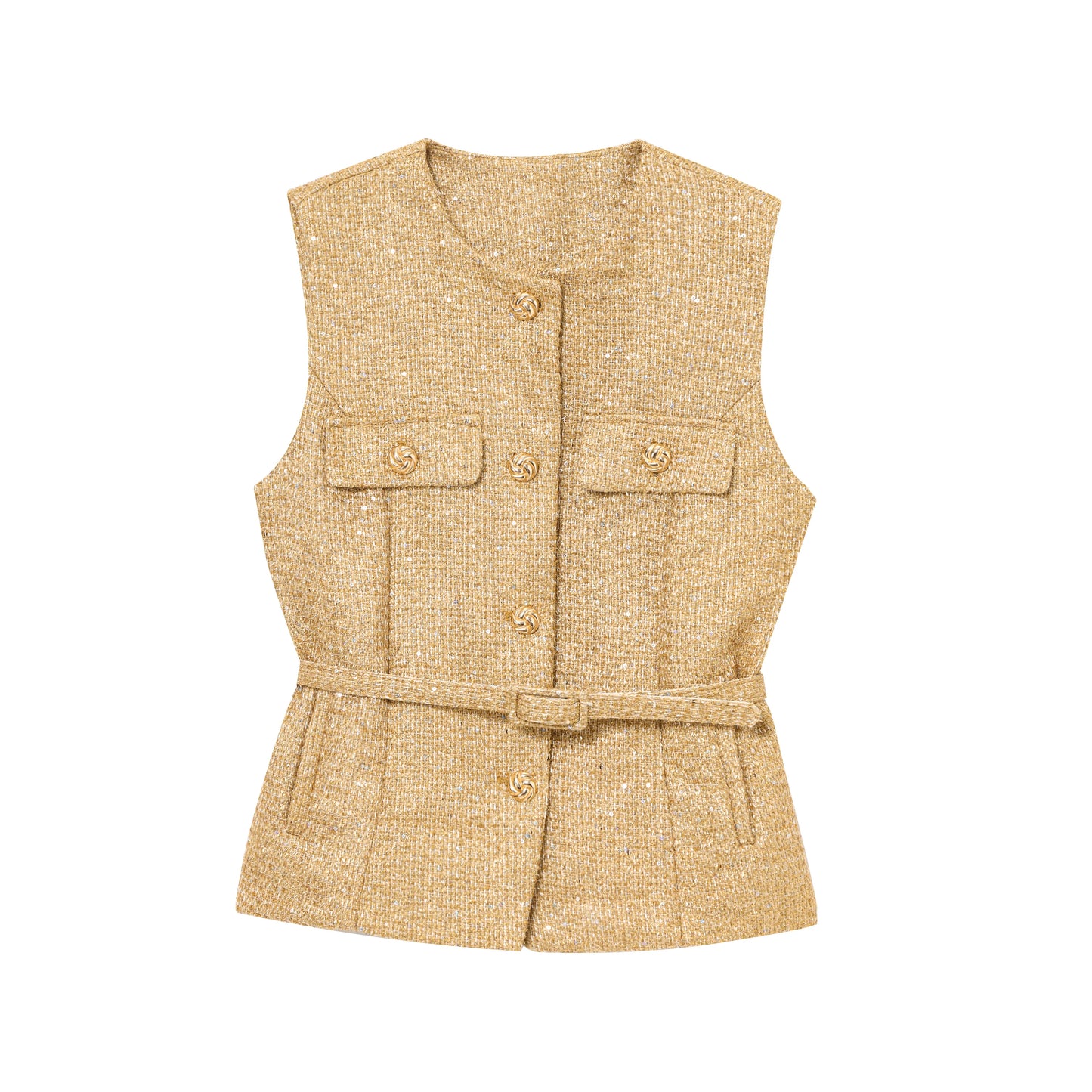 Metal Button Waistcoat Top