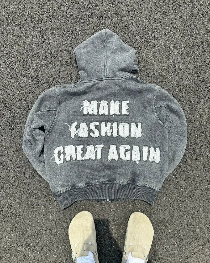 Vintage Hip Hop Zip Hoodie