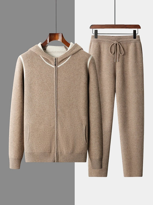 Cashmere Zipper Hoodie Set