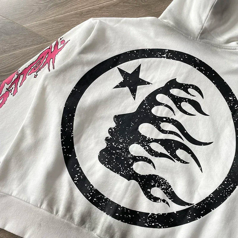 HS Flame Glitter Zip-Up Hoodie