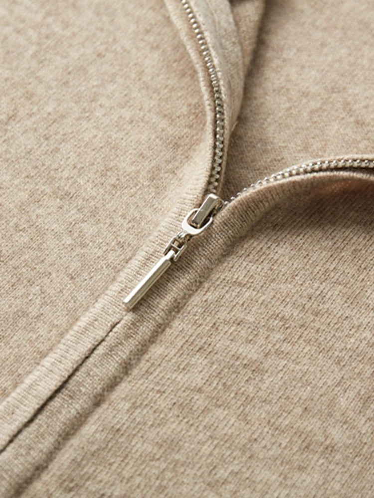 Cashmere Men Hooded Cardigan Set