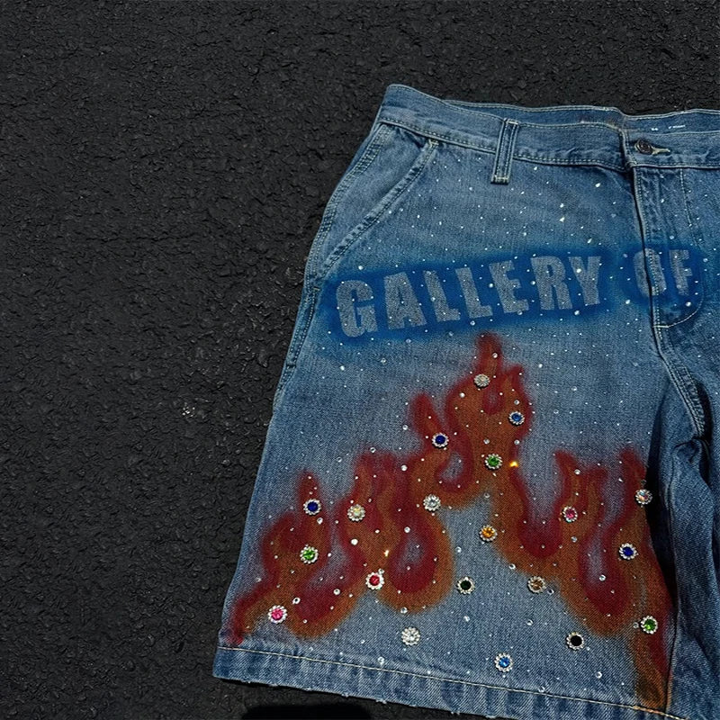 Gemstone Denim Shorts