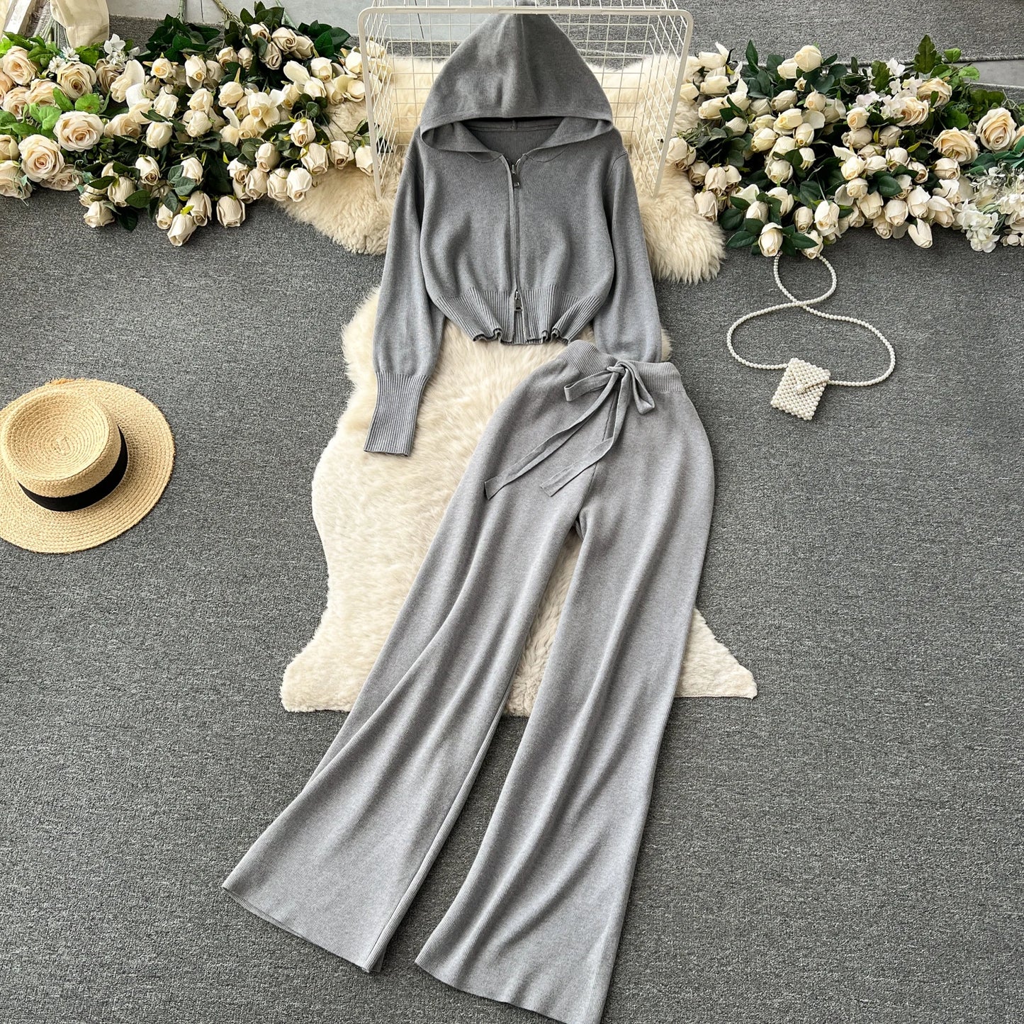 Casual Zipper Two-Piece Set
