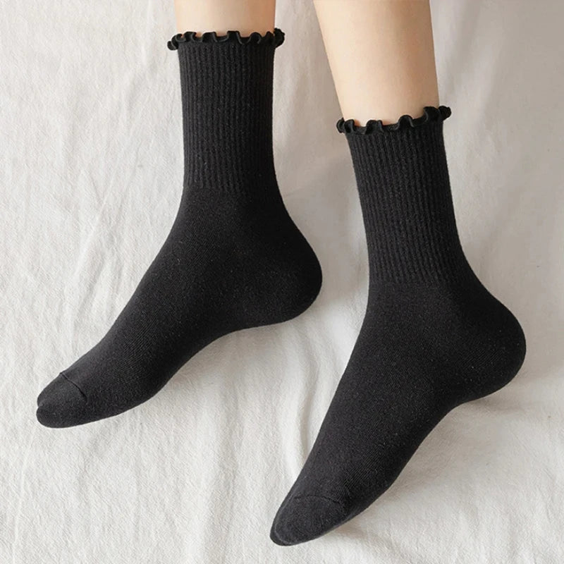 Ruffle Cotton Socks