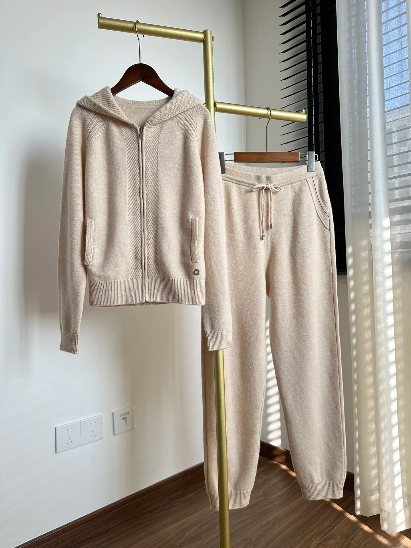 Hooded Cardigan Set