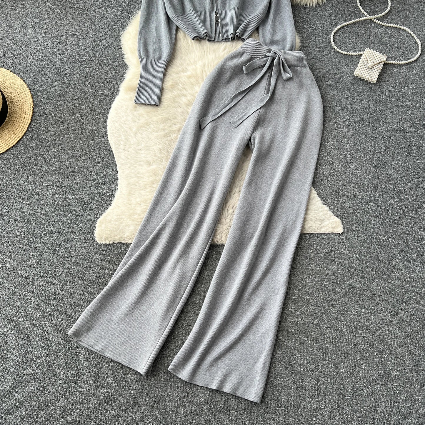 Casual Zipper Two-Piece Set