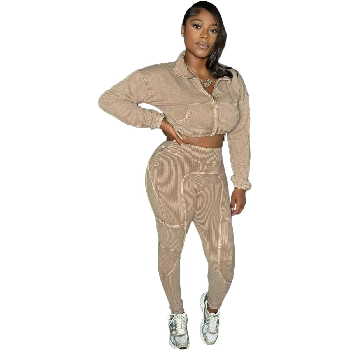 Washed Knitted Two-Piece Set