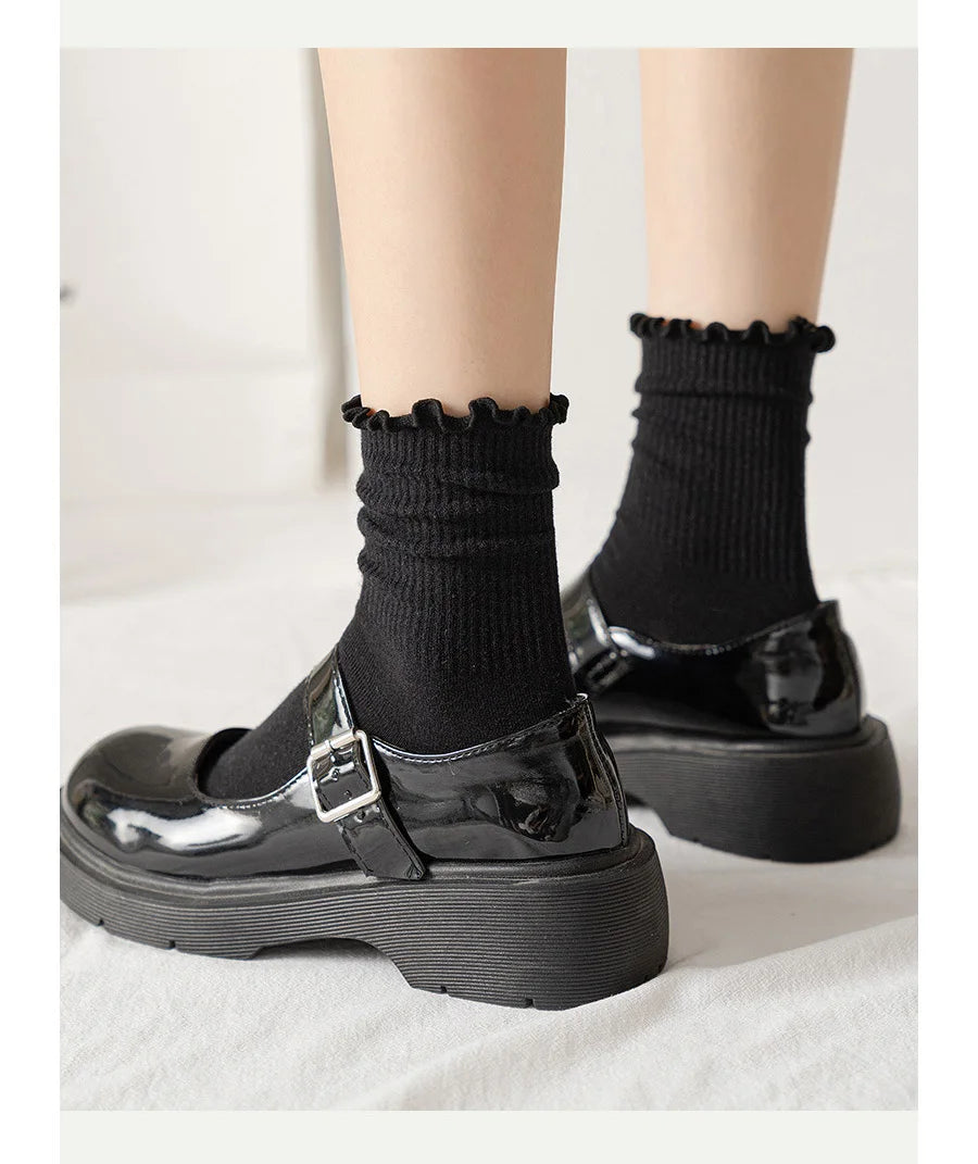Ruffle Cotton Socks