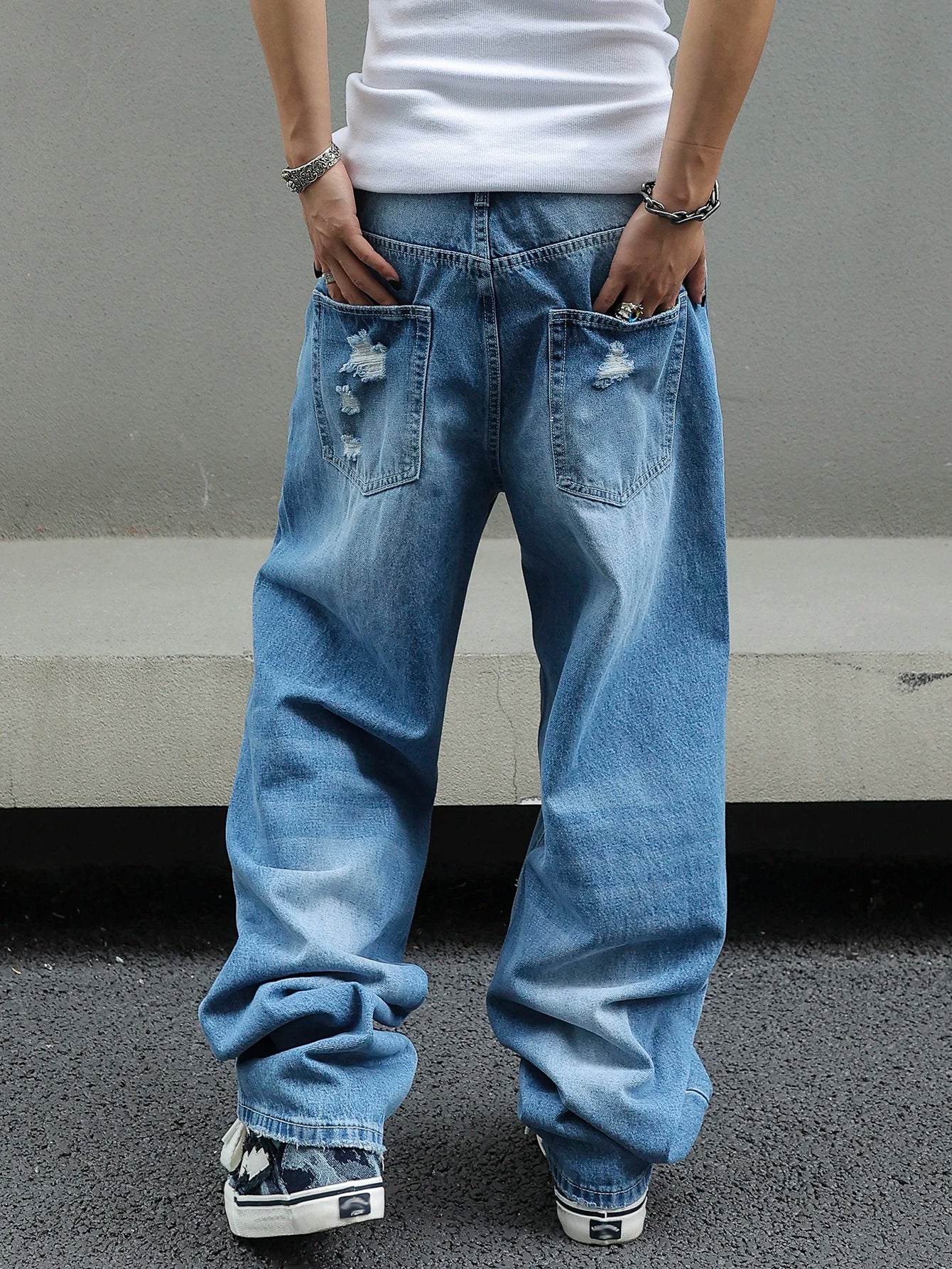 Y2K Ripped Baggy Denim