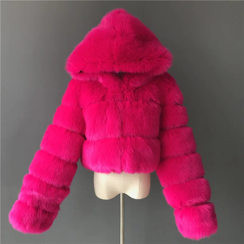 Faux Fur Cropped Fluffy Jackets