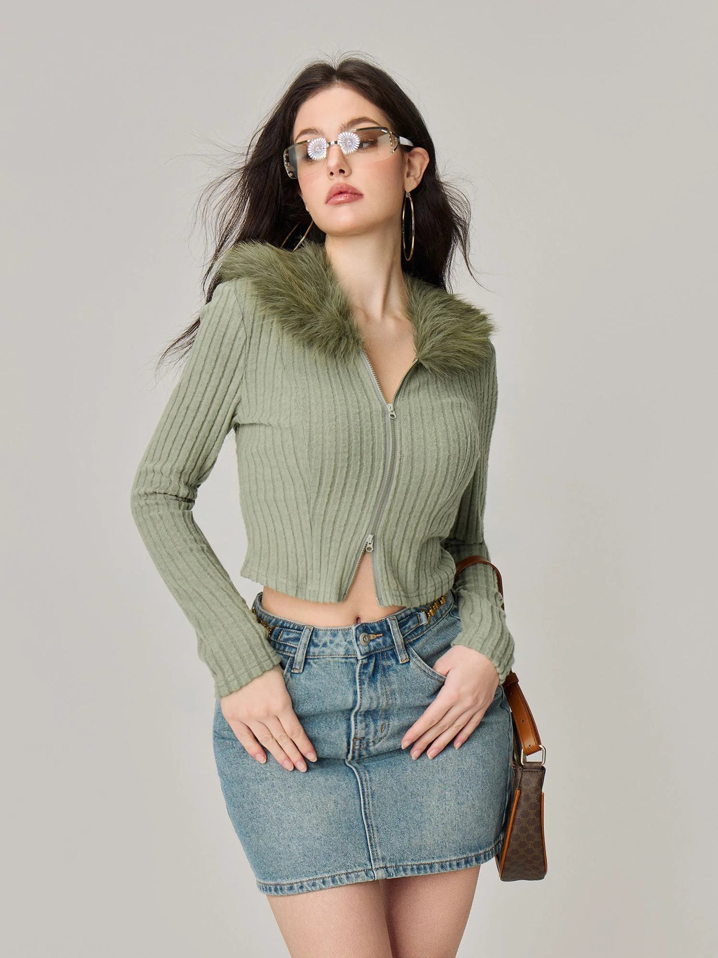 Women Slim Feather Jacket