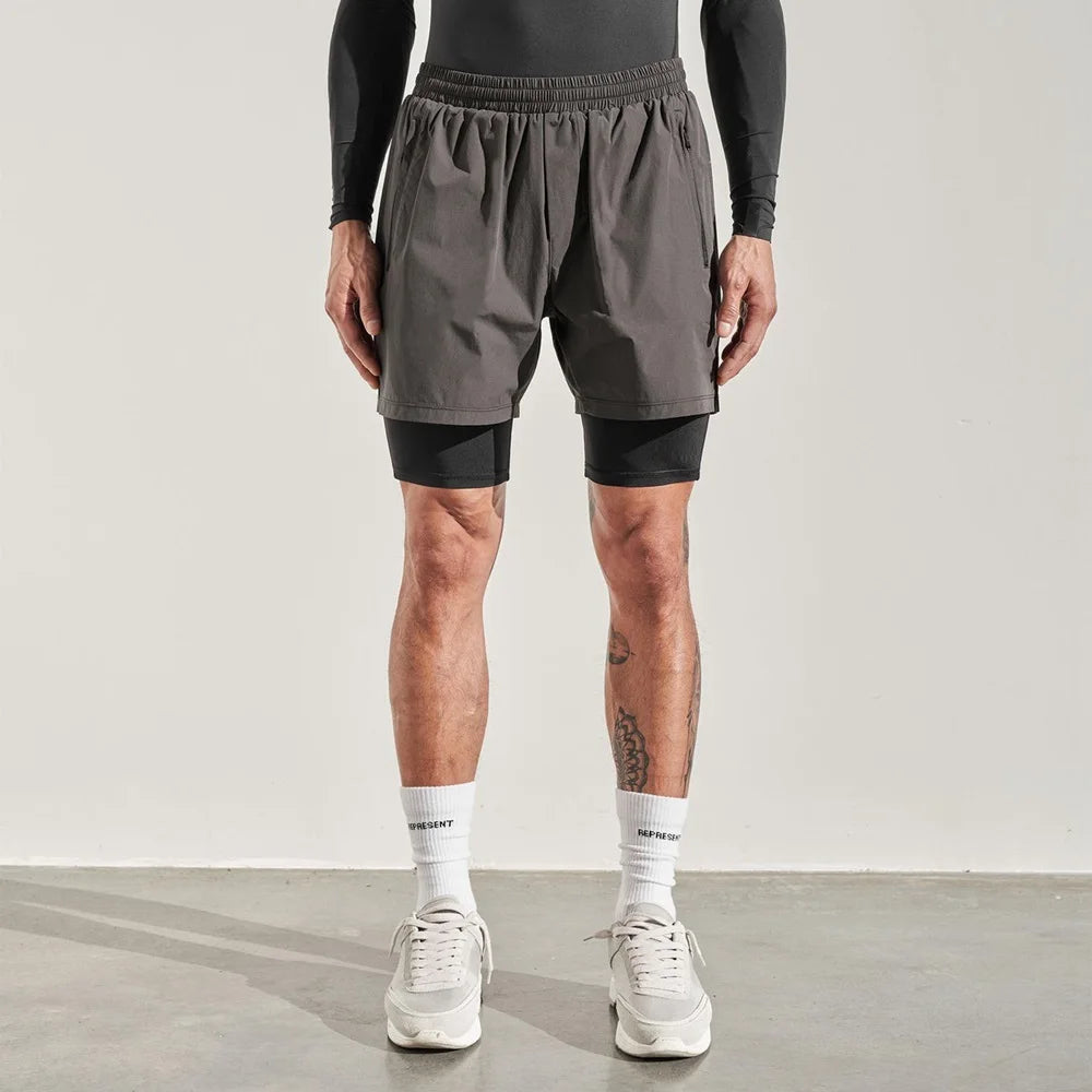 Men’s Zipper Pocket Fitness Shorts