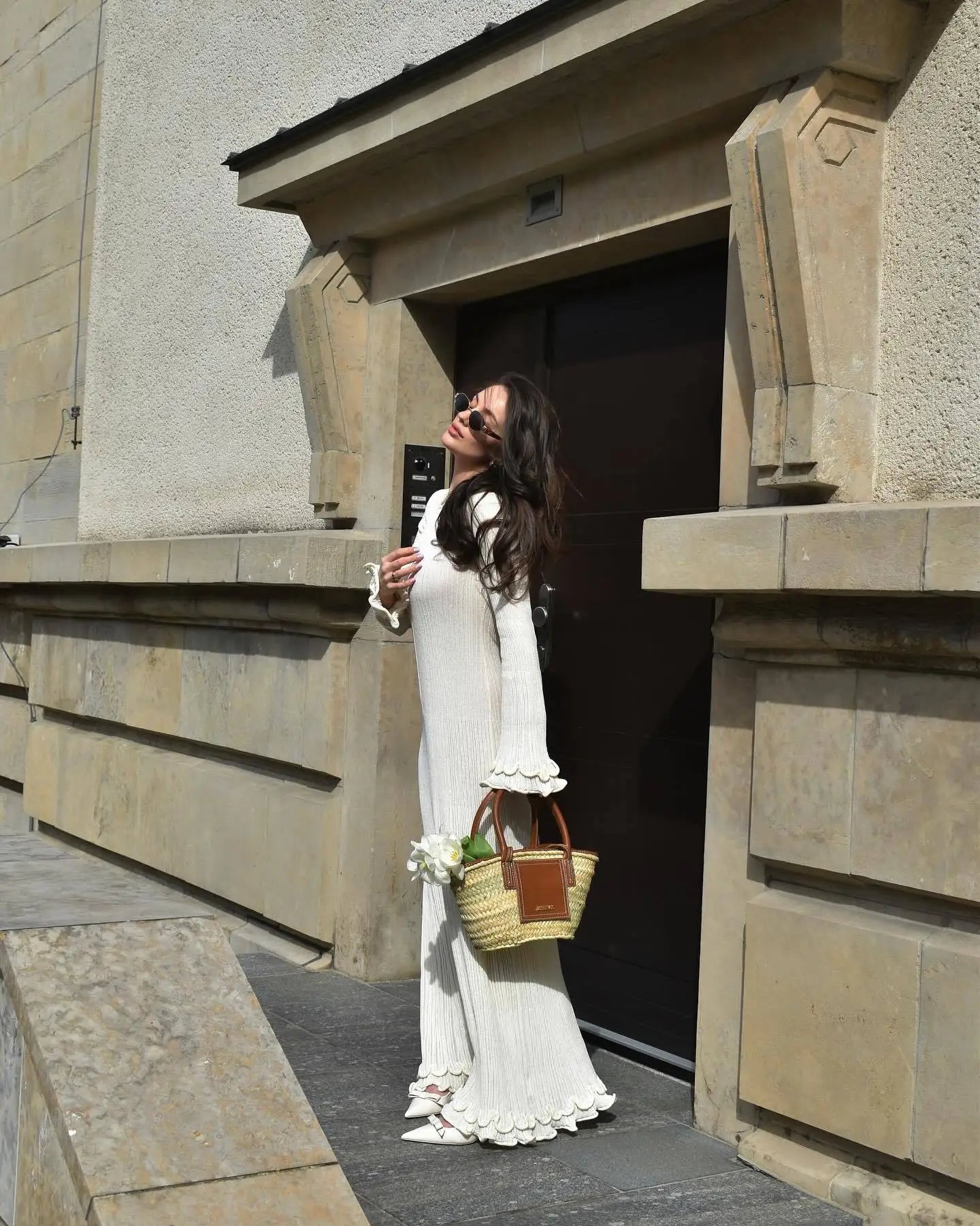 Women Lace-Up Maxi Dress