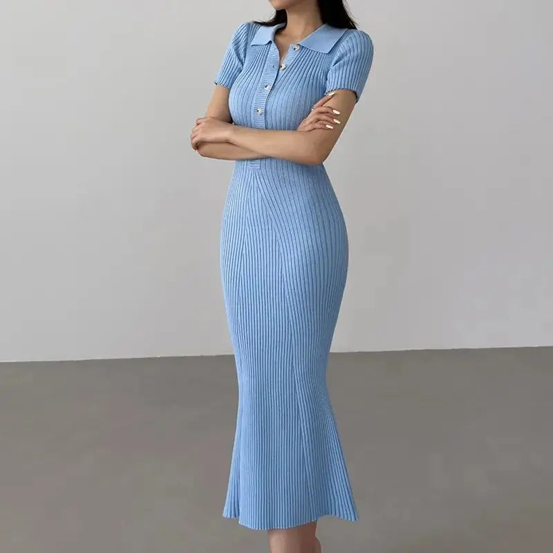 Knitted Mermaid Ruffle Dress