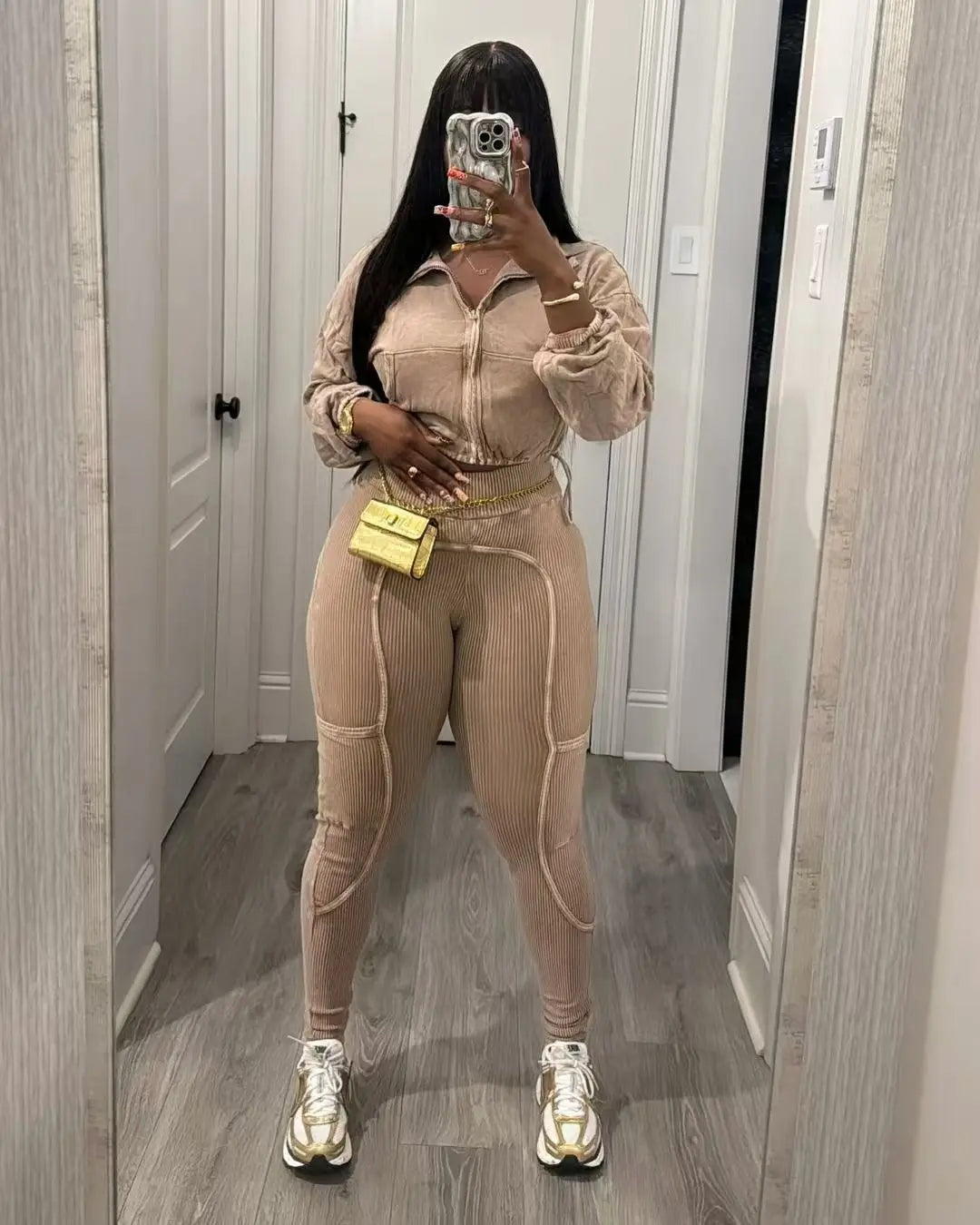 Washed Knitted Two-Piece Set