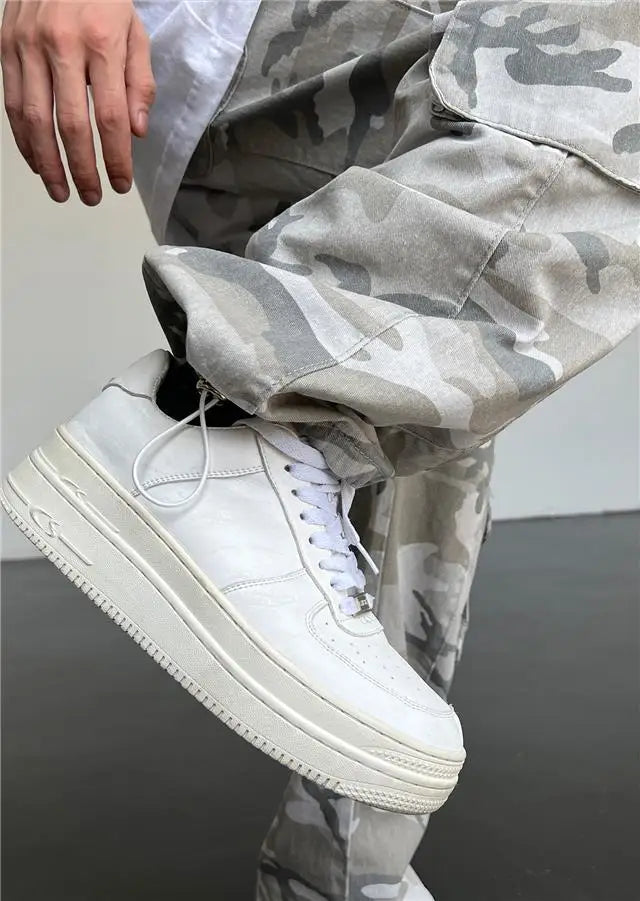 New 2025 Camouflage Cargo Pants for Men Elastic Waist Casual Pants Spring Autumn Hiphop Multi Pocket Baggy Streetwear Trousers