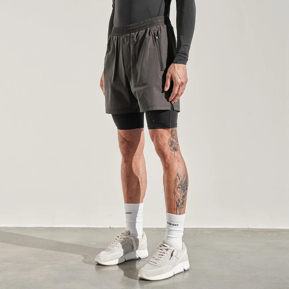 Men’s Zipper Pocket Fitness Shorts